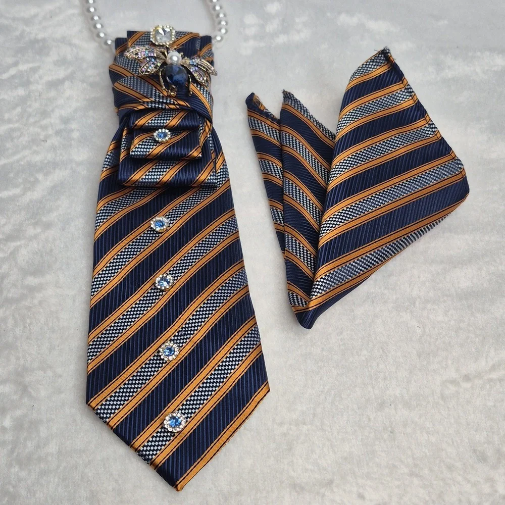 Handcrafted Luxury Fashion Necktie Necklace 📿 (Blue Light Special)